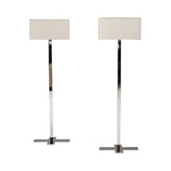 Maxalto by Antonio Citterio Leukon White and Chrome Floor Lamps, Set of 2