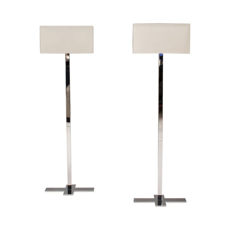 Maxalto by Antonio Citterio Leukon White and Chrome Floor Lamps, Set of 2 For Sale