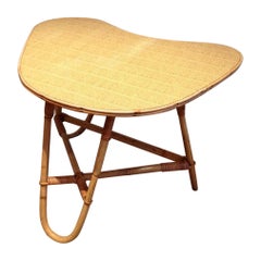 Small Free Form Rattan Coffee Table. French Work. Circa 1970