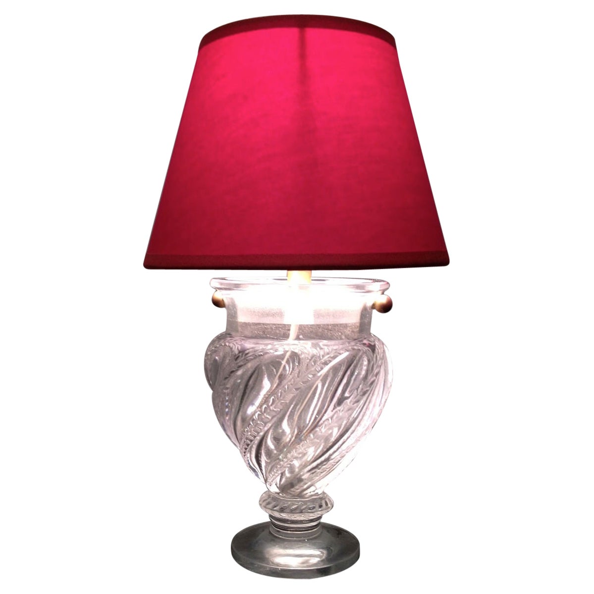 Small Neoclassical Style Crystal Lamp, French Work, circa 1940 For Sale