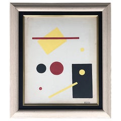 Lolo 'Dolores' Soldevilla Cuban Geometric Oil Painting, Signed & Dated 1956
