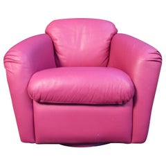 Vintage Mid-Century Pink Lounge Swivel Chair