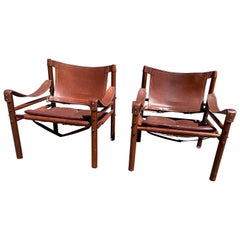 Set of Arne Norells Mid-Century Modern Safari Chairs, Model Sirocco