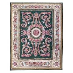 Nadelspitze-Teppich im Empire-Stil in Grün und Rosa