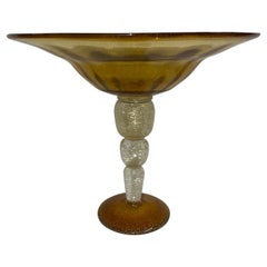 Large Murano Gold Glass Tazza