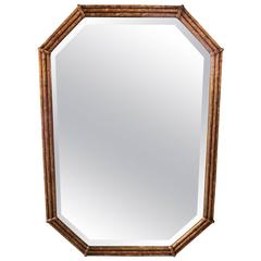 Mid-Century Octagonal Gold Giltwood 'Bamboo' Mirror after La Barge, 1960s 4