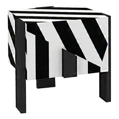 Ziqqurat Cabinet Extra Small White & Black Stripes by Driade