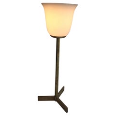 Brass and Opaline Glass Lamp
