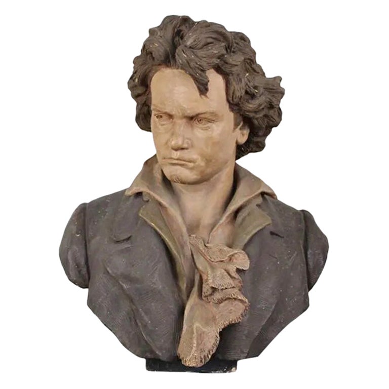 Goldscheider Terracotta "Marked, Beethoven, Austria, circa 1900 For Sale