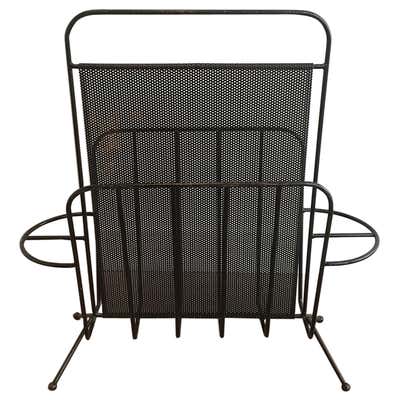 Modernist Perforated Steel Magazine Rack For Sale at 1stDibs