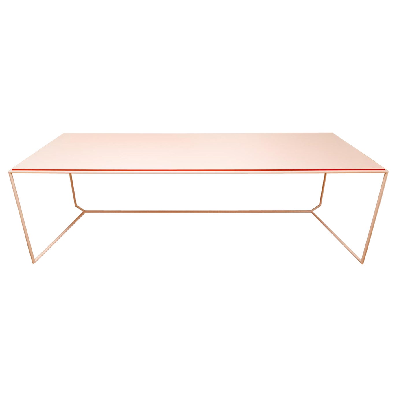 Contemporary Lacquered Steel Table with Reversible Lacquered Mdf Top For Sale