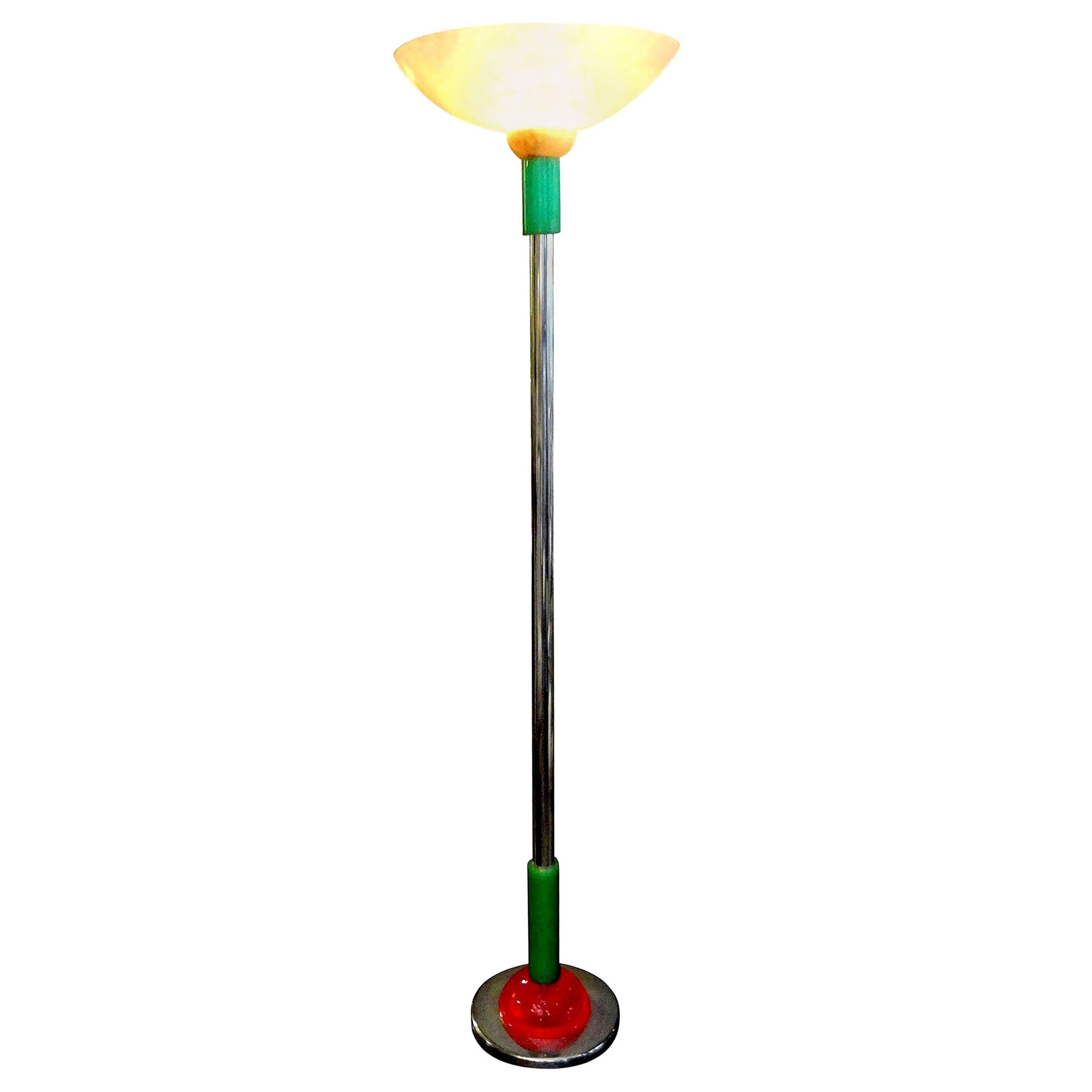 Italian Postmodern Ettore Sottsass Memphis Group Attributed Torchere Floor Lamp