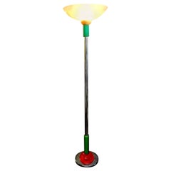 Italian Postmodern Ettore Sottsass Memphis Group Attributed Torchere Floor Lamp