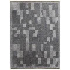 Nazmiyal Collection Grey Geometric Modern Transitional Rug. 8 ft x 10 ft