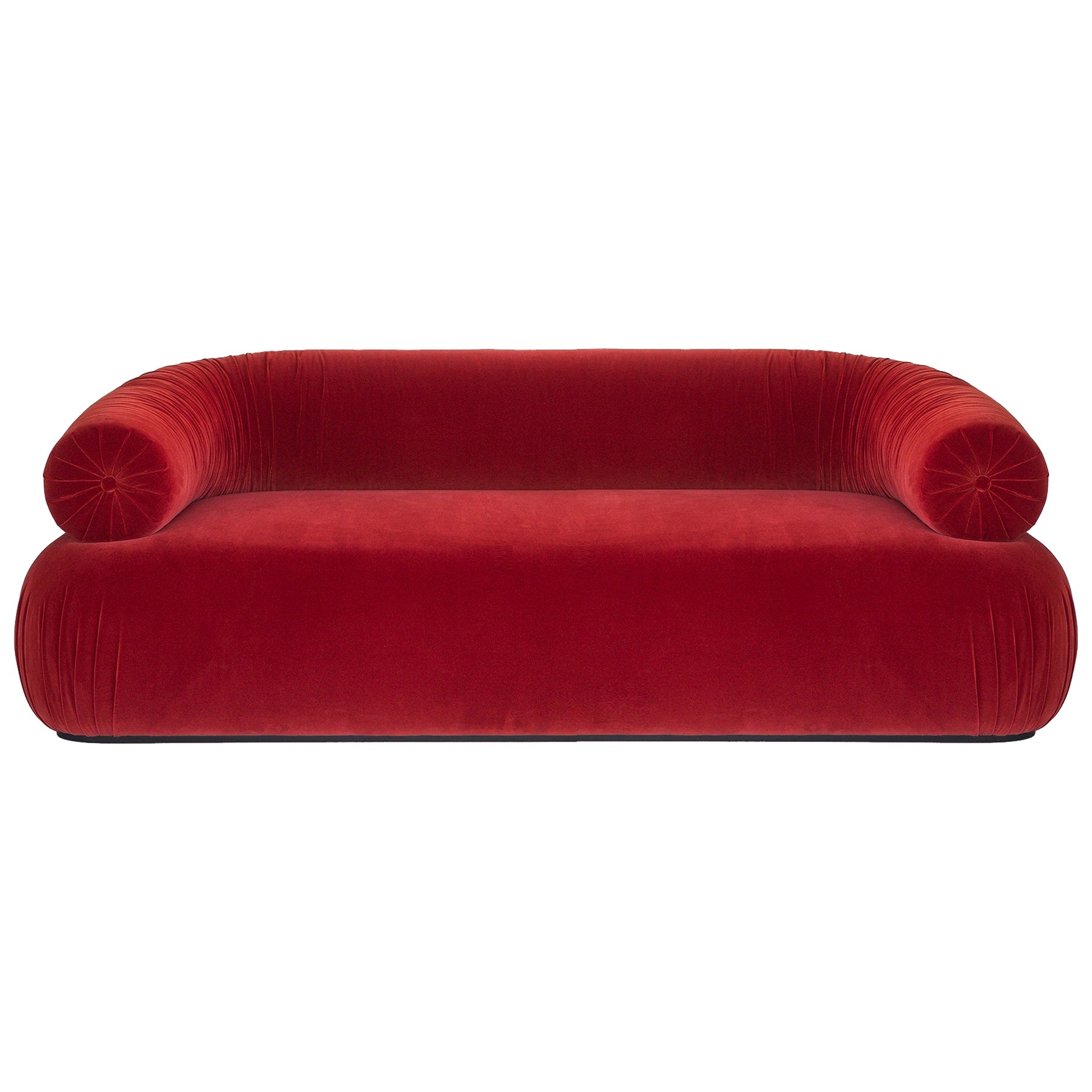 Grey Velvet Sofa with Back Detailing For Sale at 1stDibs