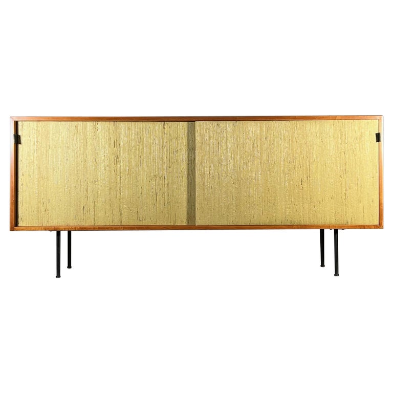Early Knoll Credenza With Grasscloth Front For Sale