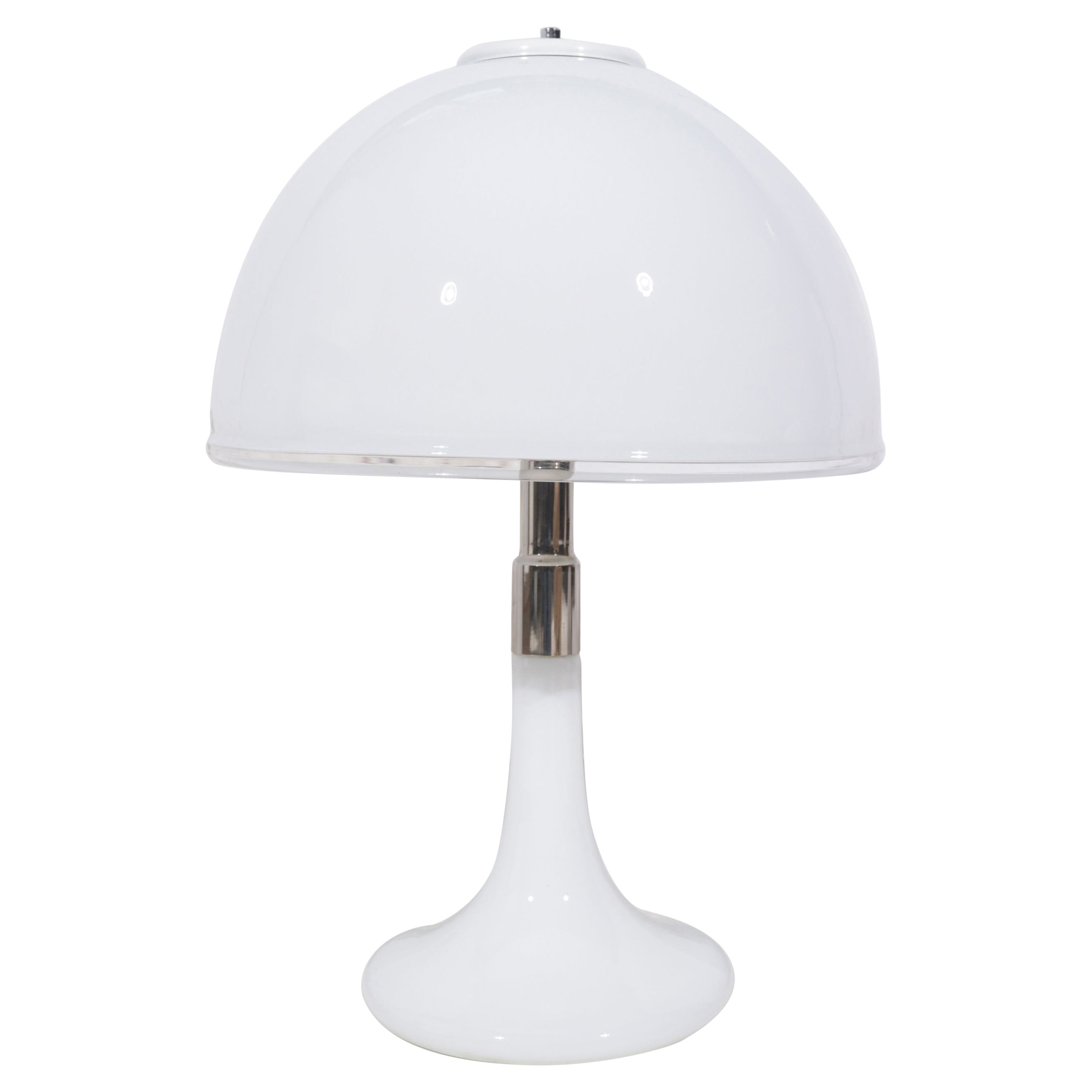 Lampe de bureau italienne du milieu du siècle dernier en opaline blanche de Murano