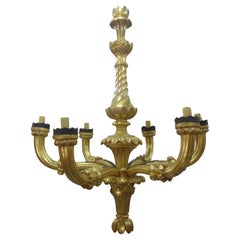 Monumental Antique Italian Giltwood Chandelier