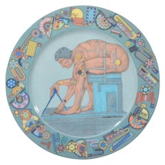 Used Eduardo Paolozzi's "After Newton", Rosenthal Porcelain Dish