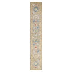 Brown Contemporary Mahal Handmade Floral Wool Runner