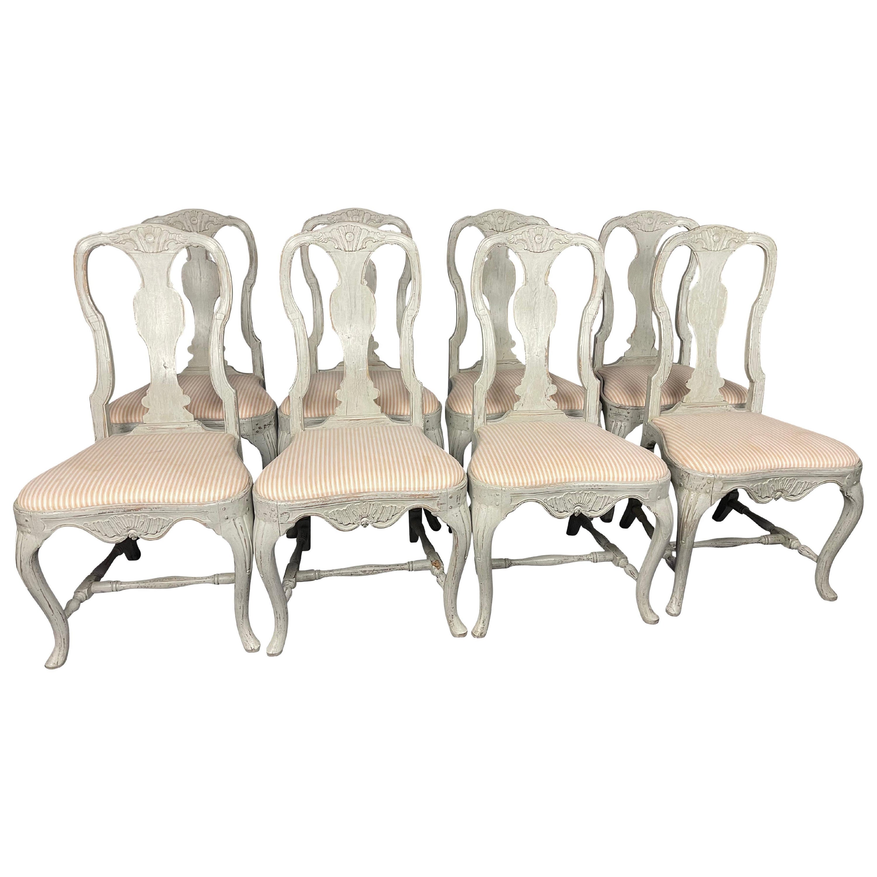 Swedish Rococo Style Dining Chairs at 1stDibs
