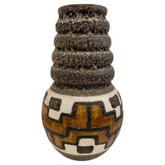 Retro 1960's Geometric Design Lava Pottery from West Germany