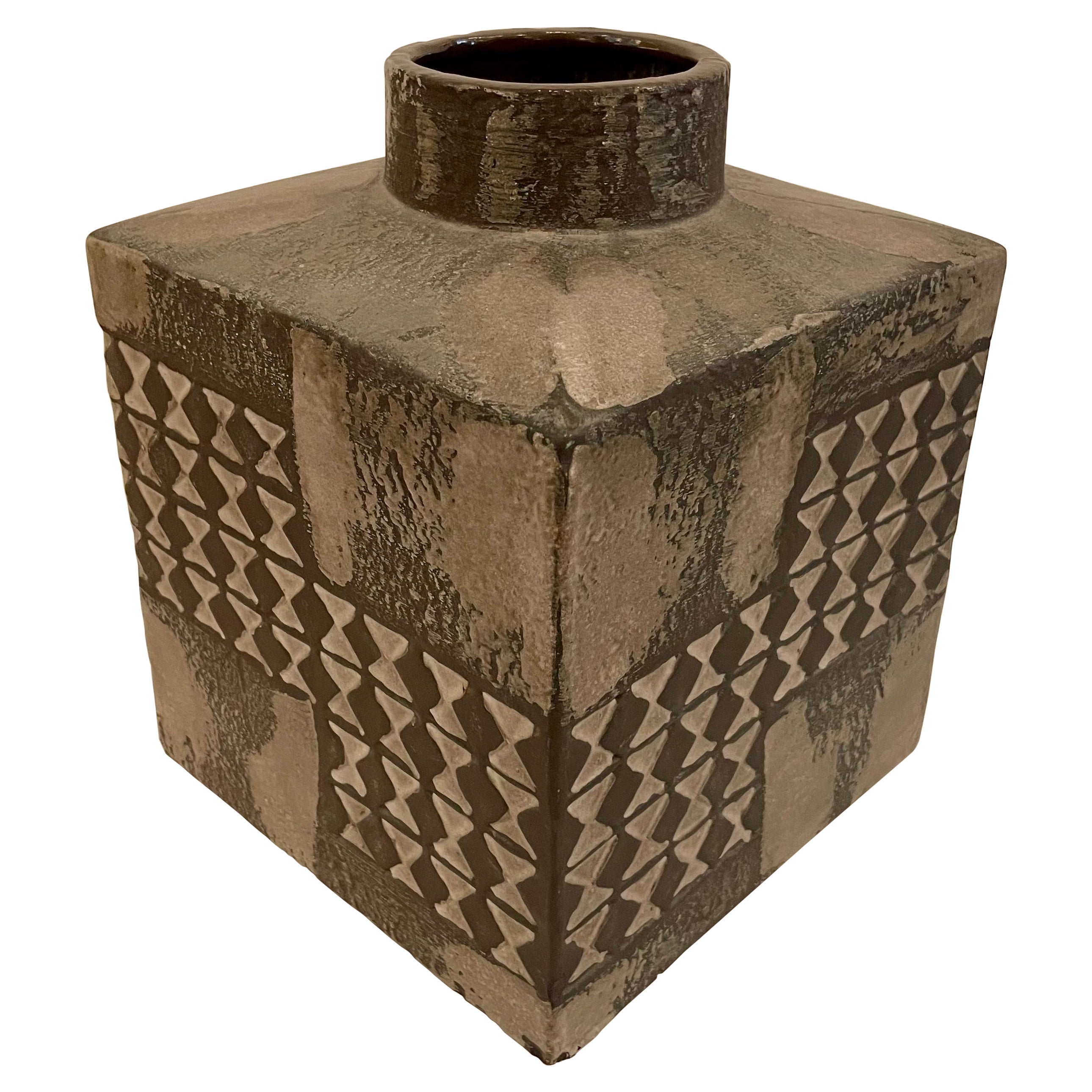 West German Square Geometric Vase