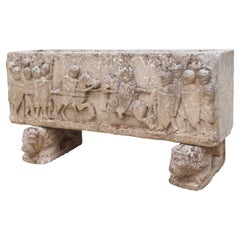 Medieval Style Reconstituted Stone Jardiniere from France, 1950s