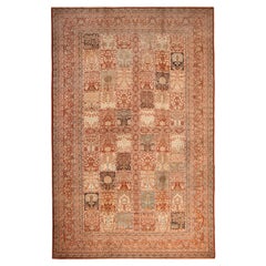 Antiker persischer Täbris-Teppich im Gartendesign.12 ft 10 in x 19 ft