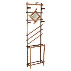 French Bamboo Hall Tree or Coat Rack