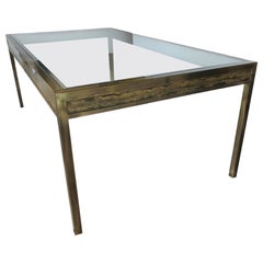 Modern Dining Table with Acid Etched Brass Panels by Bernhard Rohne Mastercraft