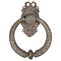 Antique French Bronze Bow Door Knocker, circa 1900