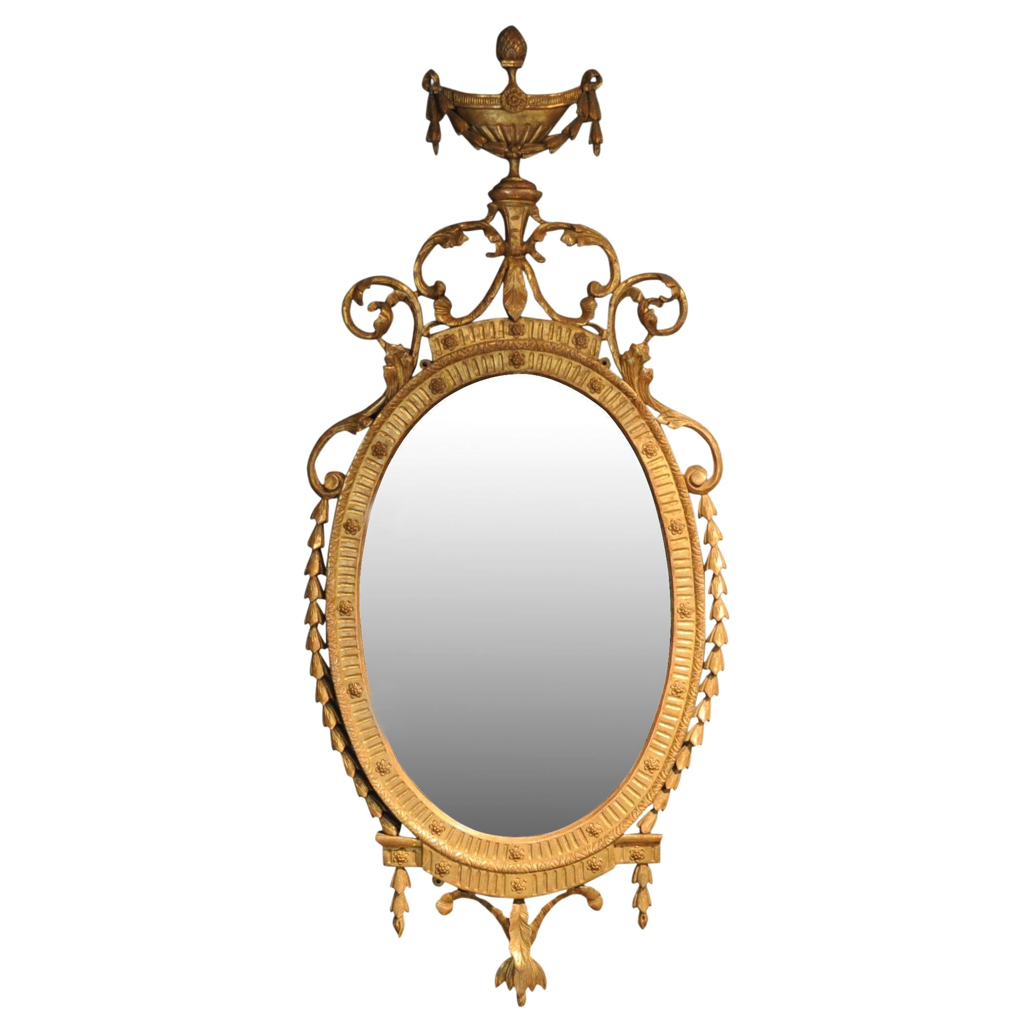 Late 18th century oval gilt mirror