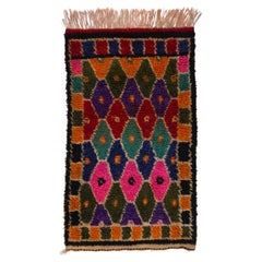 3.3x5.6 Ft Vintage Handgefertigter Tulu-Teppich aus Wolle aus der Zentral Türkei in leuchtenden Farben
