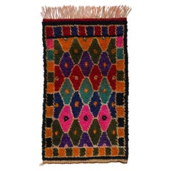 Alfombra Tulu Vintage de Lana de Turquía Central de 3,3x5,6 Pies en Colores Brillantes Hecha a Mano