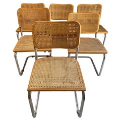 20th Century Set of 6 Marcel Breuer Cesca Italian Edition, 1980