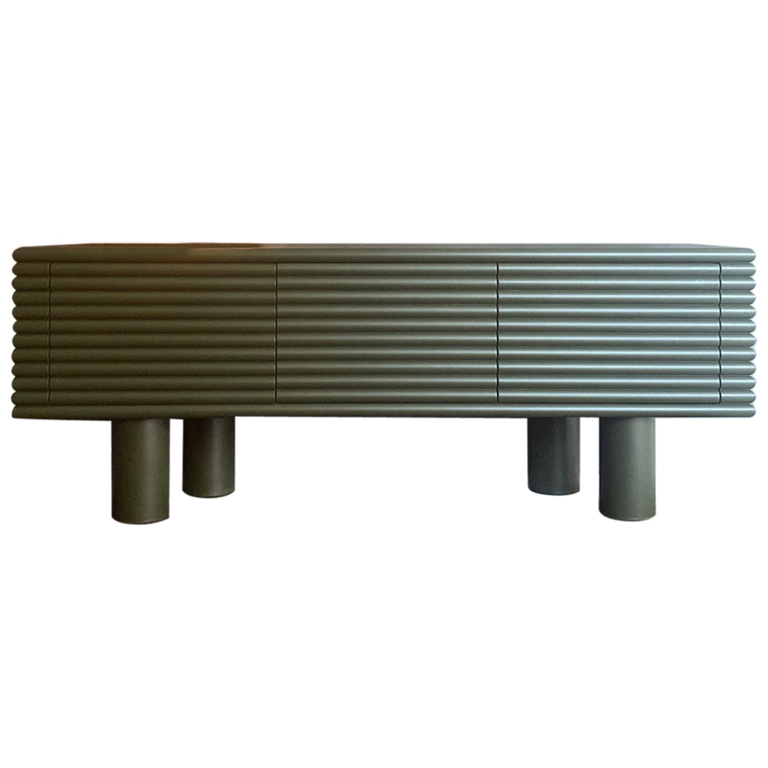 Contemporary Leather Sideboard Scala by Stephane Parmentier for Giobagnara  For Sale at 1stDibs
