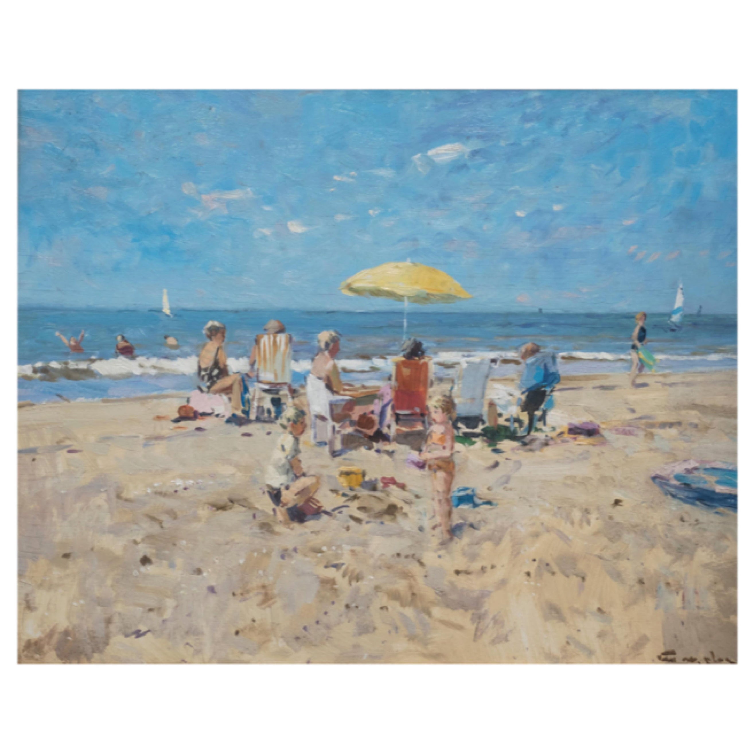 Niek van der Plas, Beach Scene For Sale
