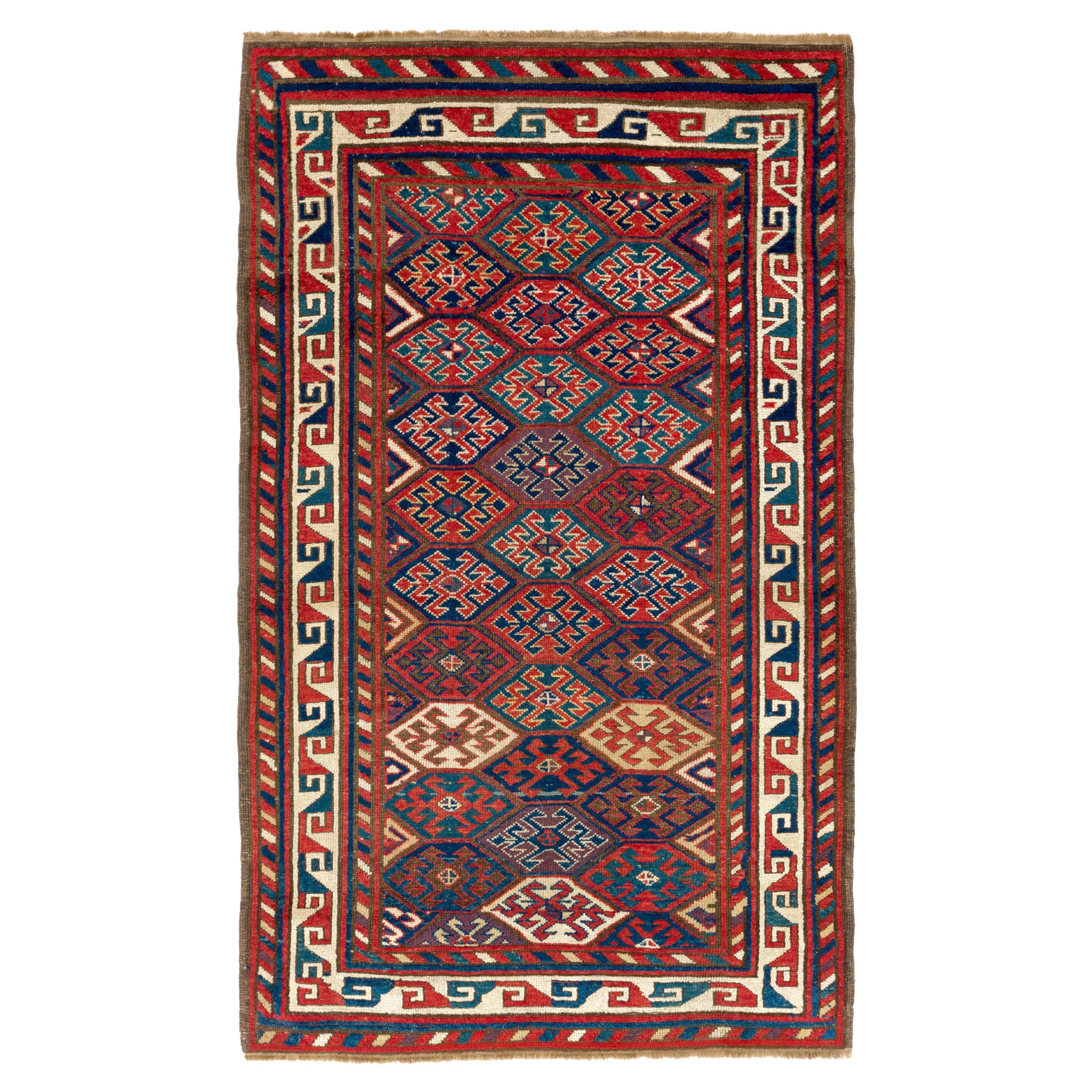 4'x6'5'' Antique Caucasian Karabagh Kazak Rug, Ca 1880 For Sale