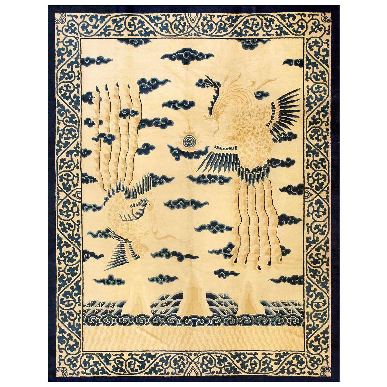 Alfombra china de Pekín del siglo XIX ( 9' x 11'5" - 275 x 348 )