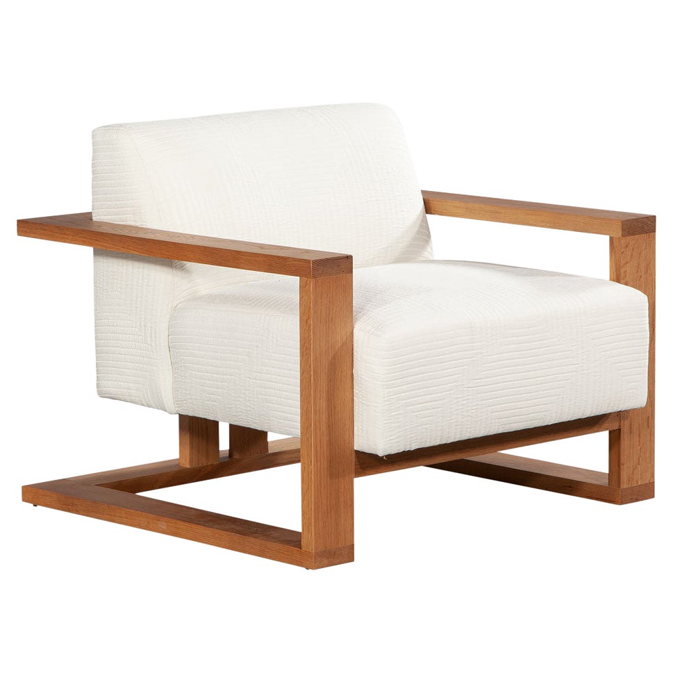 Contemporary Natural Oak Lounge Chair by Ellen Degeneres Parkdale Chair For Sale