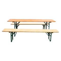 Folding German Picnic Table with Benches
