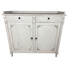 Swedish Gustavian Style Lime Washed Buffet/Server 19th Century