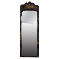 Miroir de pilier Queen Anne noir en laque japonaise