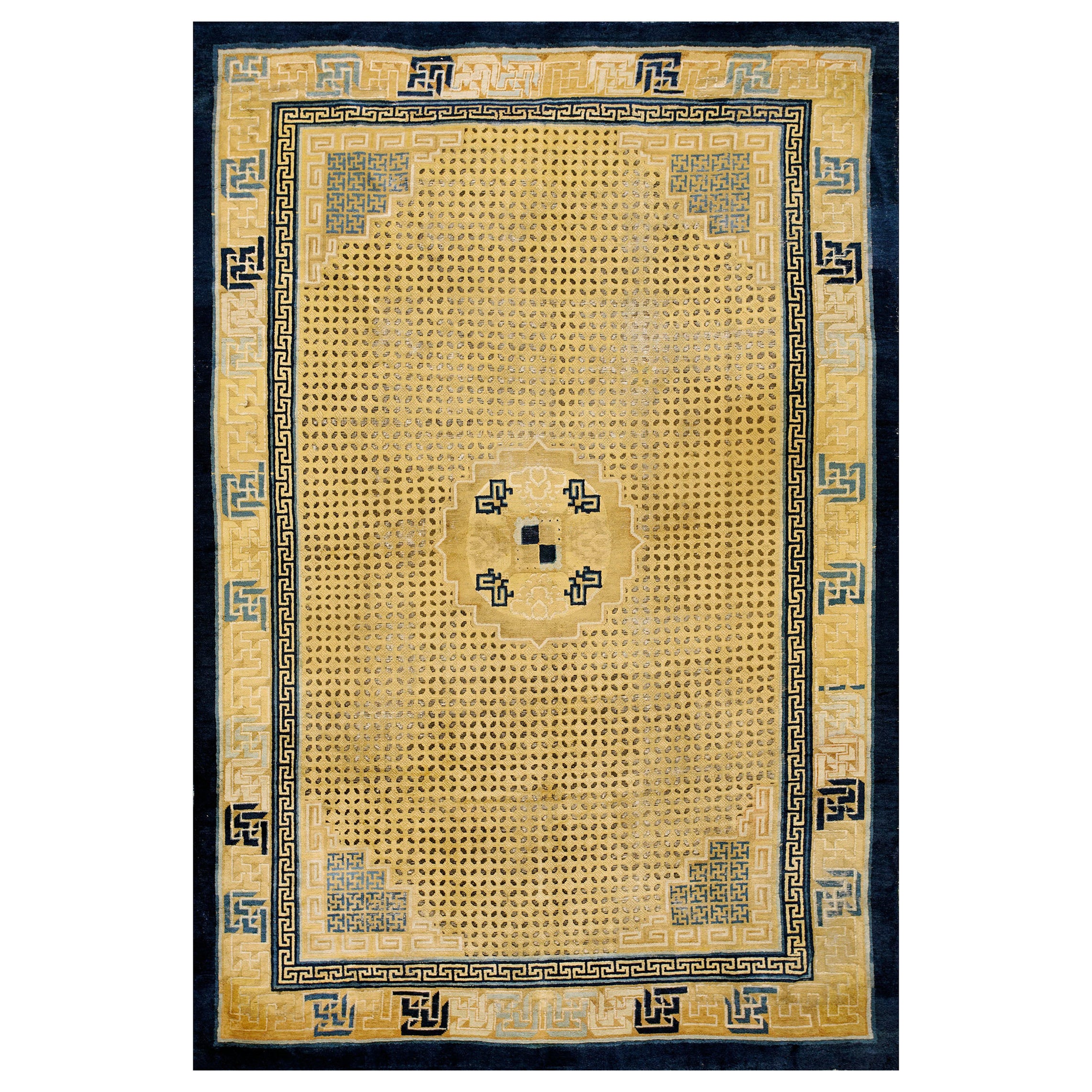 18th Century Chinese Ningxia Carpet ( 7' x 10' 2''- 213 x 309 cm) For Sale