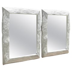 Vintage Coastal Faux Bois Plaster Mirrors - a Pair