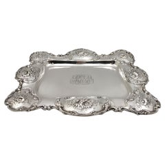 Theodore Starr Sterling Silver Asparagus Serving Dish Platter Art Nouveau Style