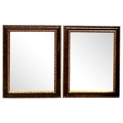 Vintage Regency Uttermost Tortoise Shell Finish Gilt Mirror, a Pair