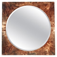 Lacquered Goat Skin Mirror by Aldo Tura