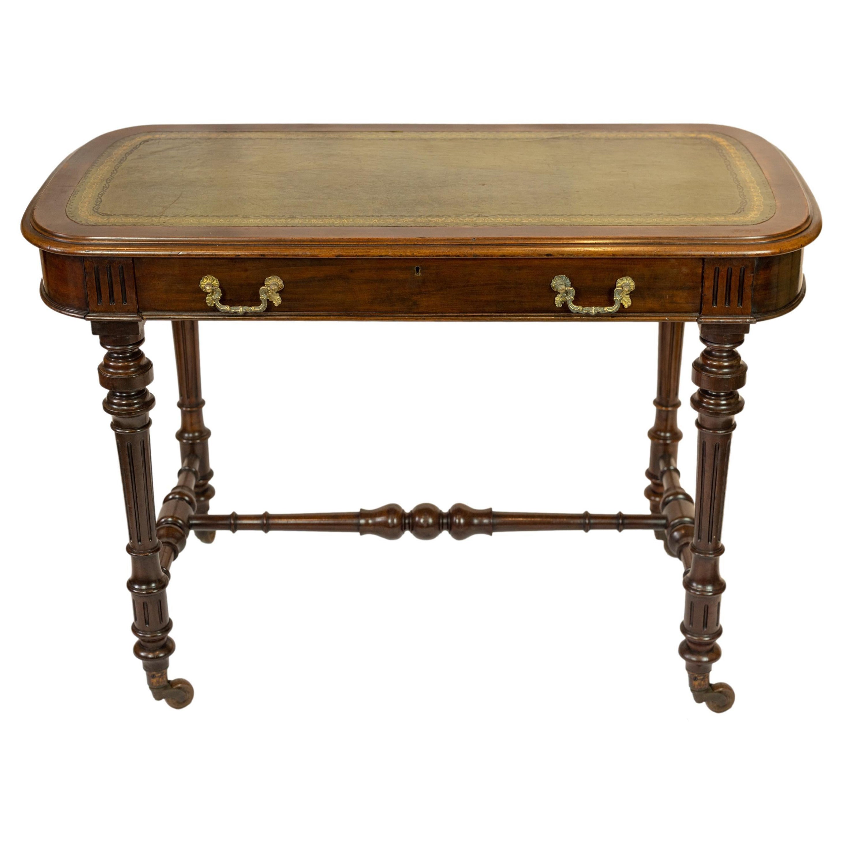 William IV Mahogany Writing Desk with Tooled Leather Top, English, ca. 1835
